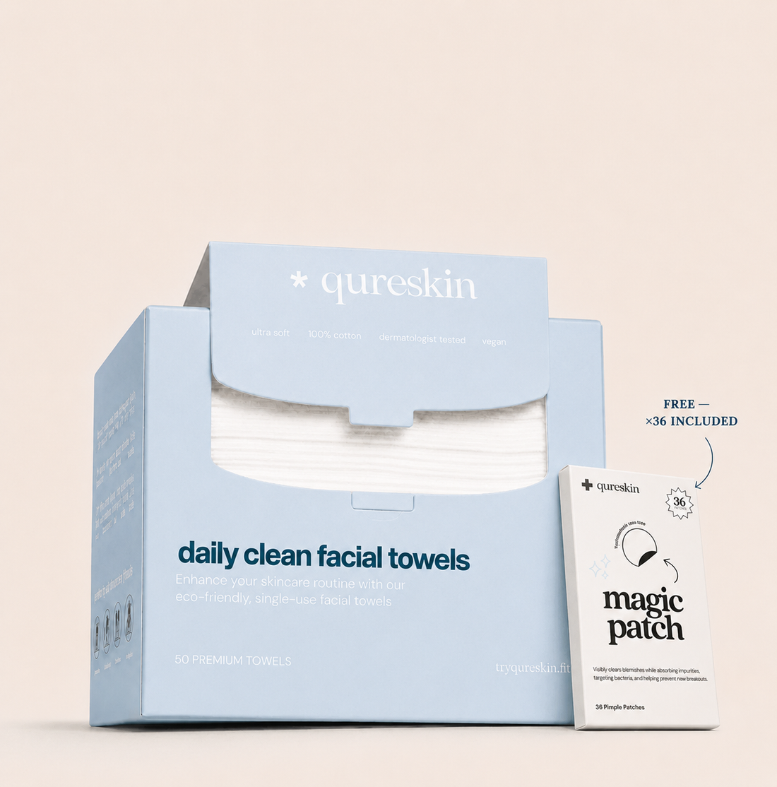 QureSkin daily clean facial towels